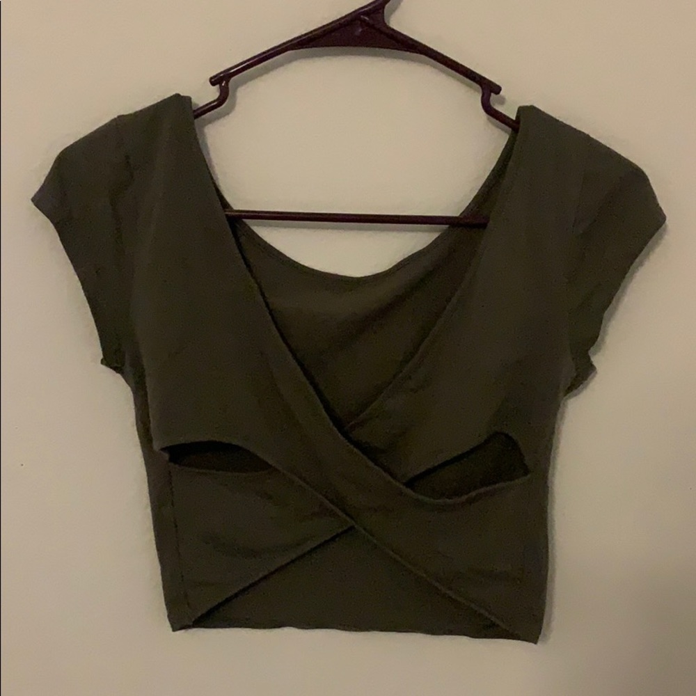 Olive Green Crop Top